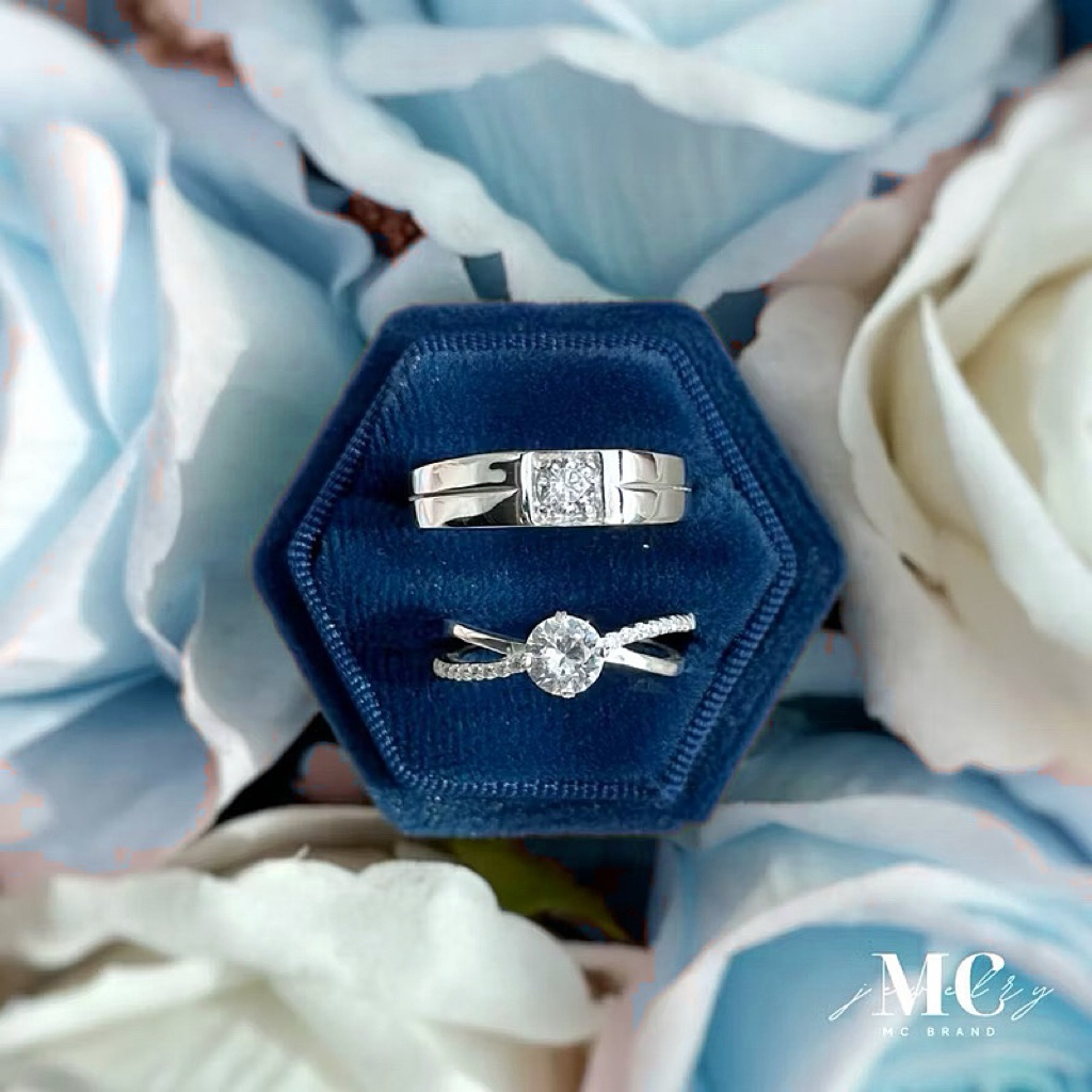 MCbrand.Jewelry🩵 แหวนคู่เงินแท้ 92.5% รุ่น Owe Cara (ได้2วง) |สลักแหวนฟรี| แหวนหมั้น แหวนแต่งงาน [แถมกล่อง+ใบประกัน]