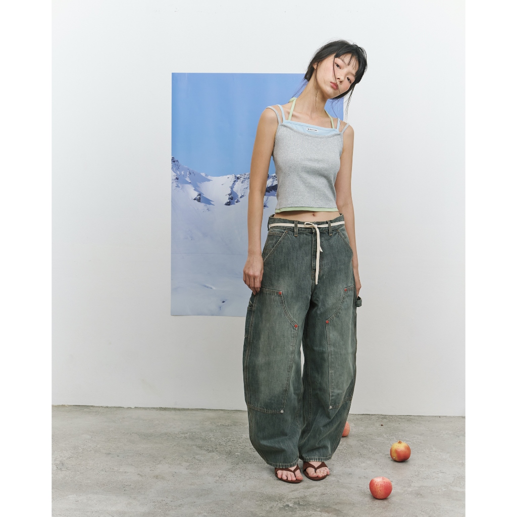 The Freckled Market - Rinse Cargo Denim กางเกงยีนส์คาร์โก้