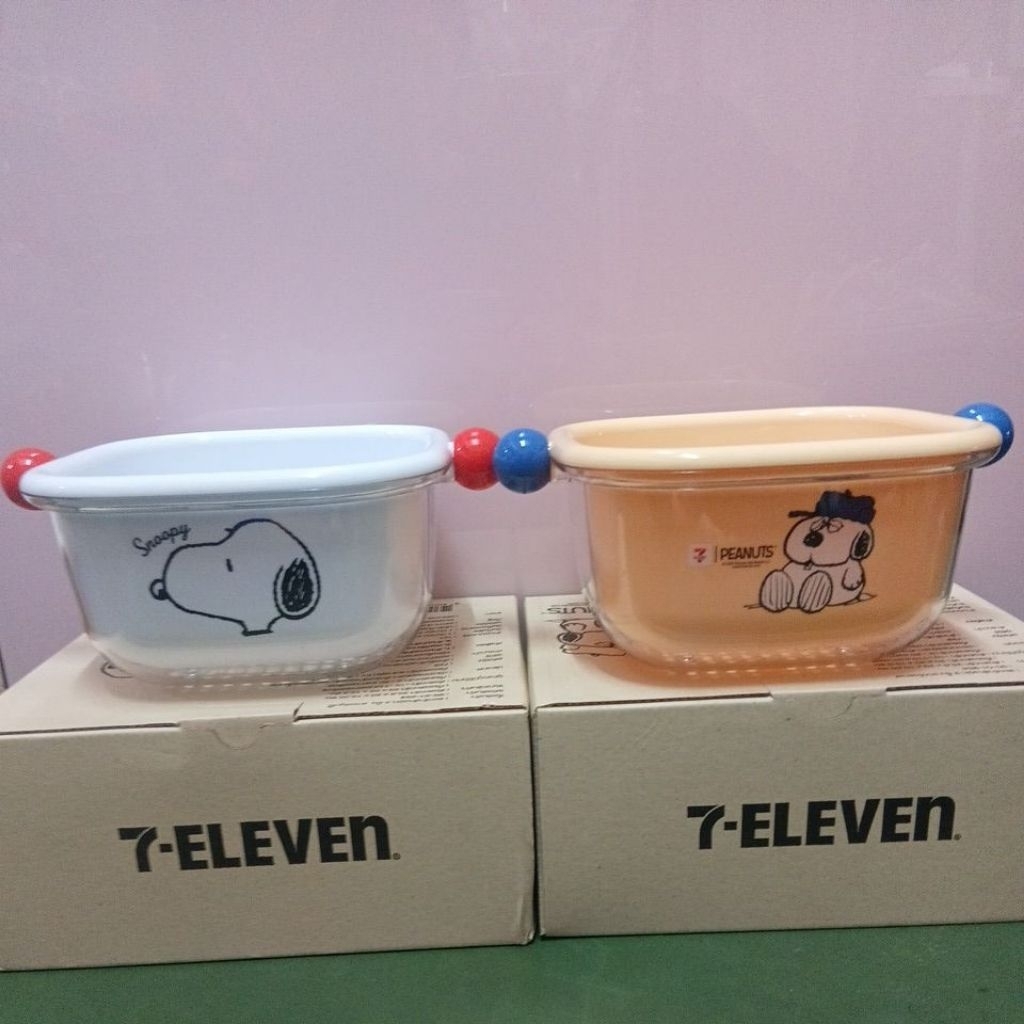 🩷พร้อมส่ง🩷สินค้าพรีเมี่ยม 7-11 กระติกน้ำ snoopy ลิขสิทธิ์แท้ ตะกร้าล้างผัก  กระเป๋าเก็บความเย็นท#7-1