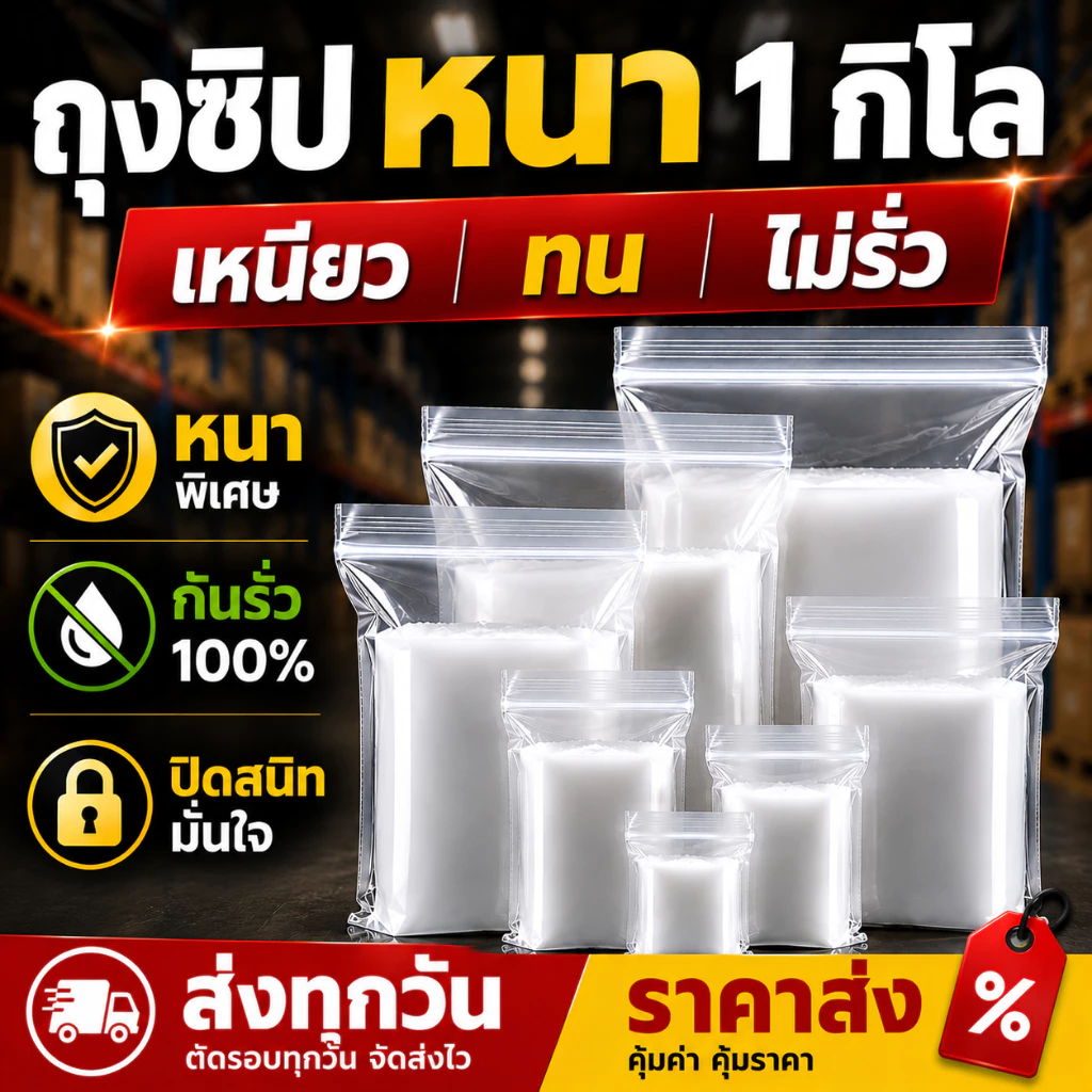 ( แนะนำ ) ถุงซิปใส รุ่นหนา ถุงซิปใส่เสื้อผ้า ถุงซิปใส่ของอเนกประสงค์ สามารถใส่อาหารได้ ล็อคแน่น