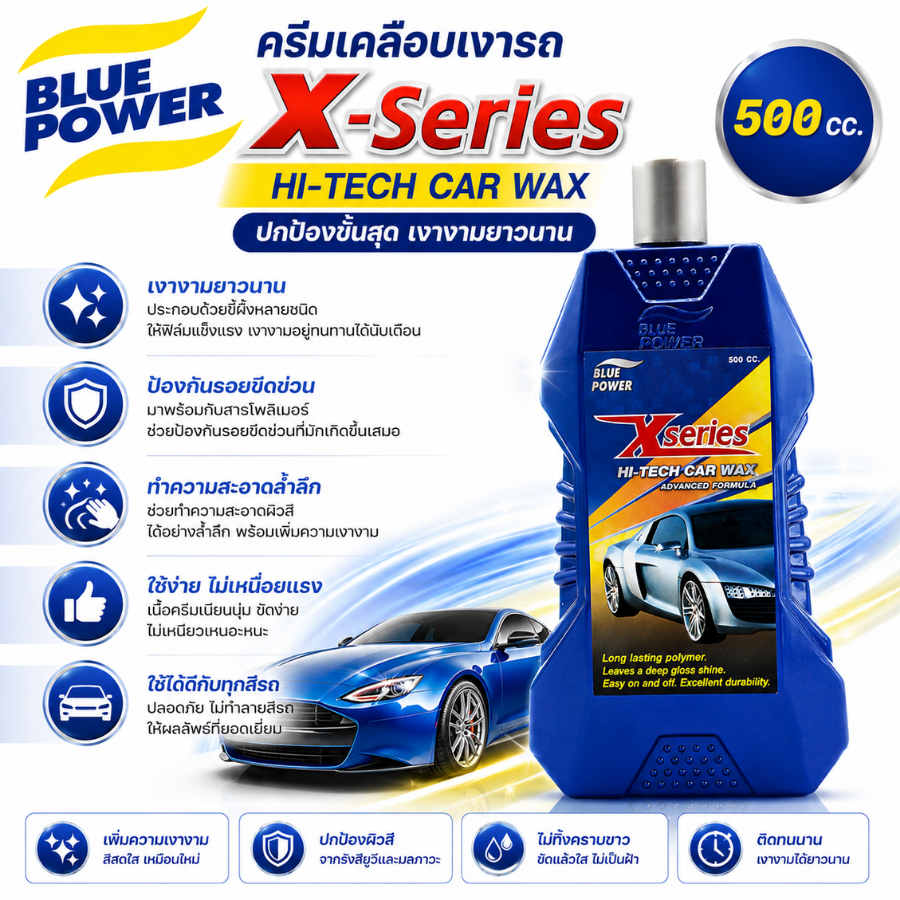 303-901 ครีมขัดสีลบรอยขนแมว Blue Power X-Series Scratch Away 300 cc.