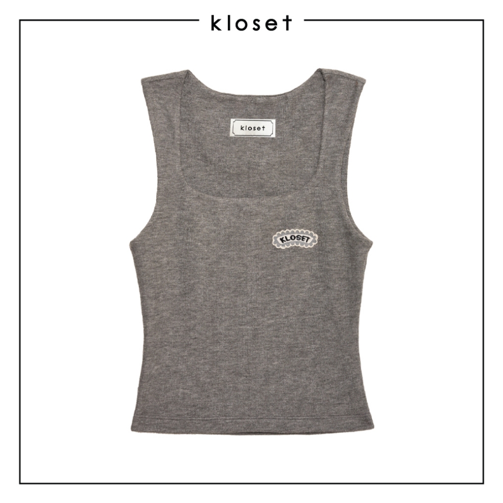 Kloset Design Lace Patch Tank Top (BS26-T003) เสื้อกล้ามผ้าริบทรงเข้ารูป