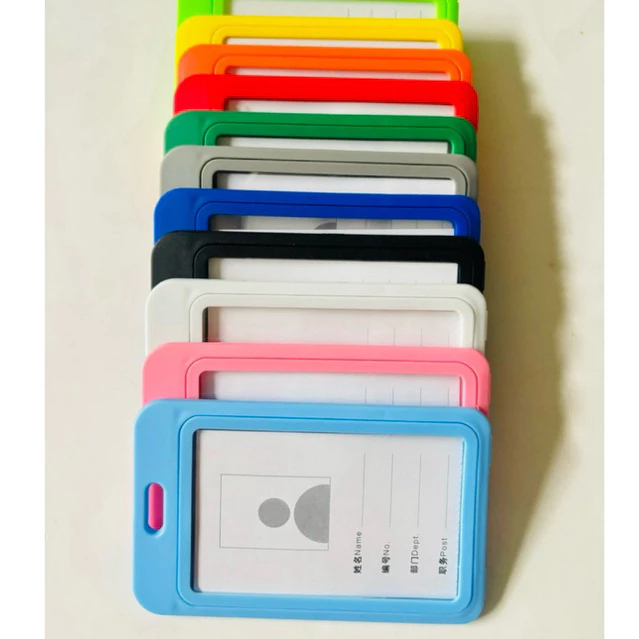 กรอบบัตรพนักงานป้ายชื่อพนักงาน 11สี หลากสี สินค้าคุณภาพ ป้ายห้อยบัตรพลาสติก กรอบพลาสติก
