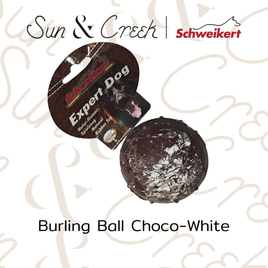 ฝึกสุนัข Schweikert's Burling Ball Choco-White | บอลยางฝึกสุนัขทนทาน