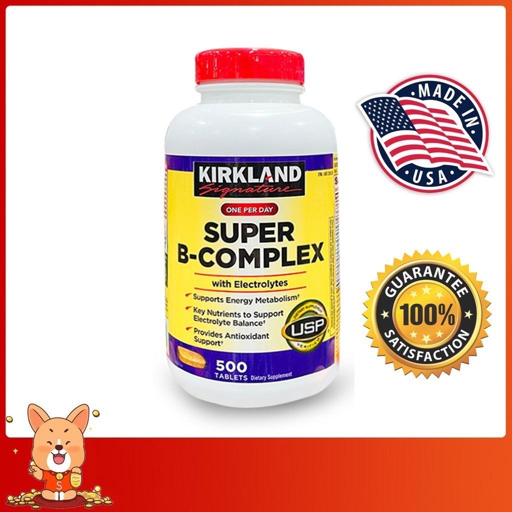 (Exp.03/2028)Kirkland Super B-Complex with Electrolytes 500 Tablets kirkland super b เคิร์กแลนด์วิตามินบี