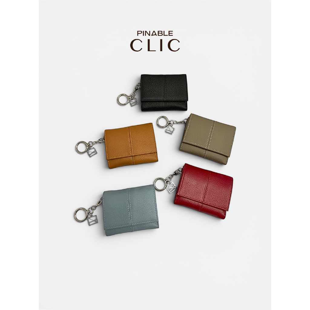 PINABLE กระเป๋าสตางค์หนังแท้ Trifold Genuine Leather Wallet รุ่น CLIC