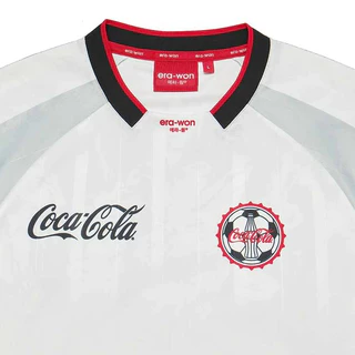 era-won | Coca Cola Jersey Oversized era-won แขนสั้น สำหรับคุณผู้ชาย ลาย Coca Cola สีขาว/แดง