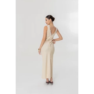 Felt.bkk Linden Dress เดรสแขนกุดขอบลูกไม้มีเชือกผูกเอวเพิ่มสัดส่วน