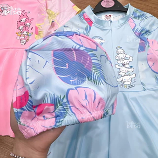 ✅พร้อมส่ง 👧🏻ชุดว่ายน้ำเด็กผู้หญิง2ชิ้น Sanrio + หมวก มีกางเกงซับในกันโป๊ น่ารักมากๆ มี2สี ฟ้า/ชมพู ⚠️แนะนำให้เผื่อ2ไซส์