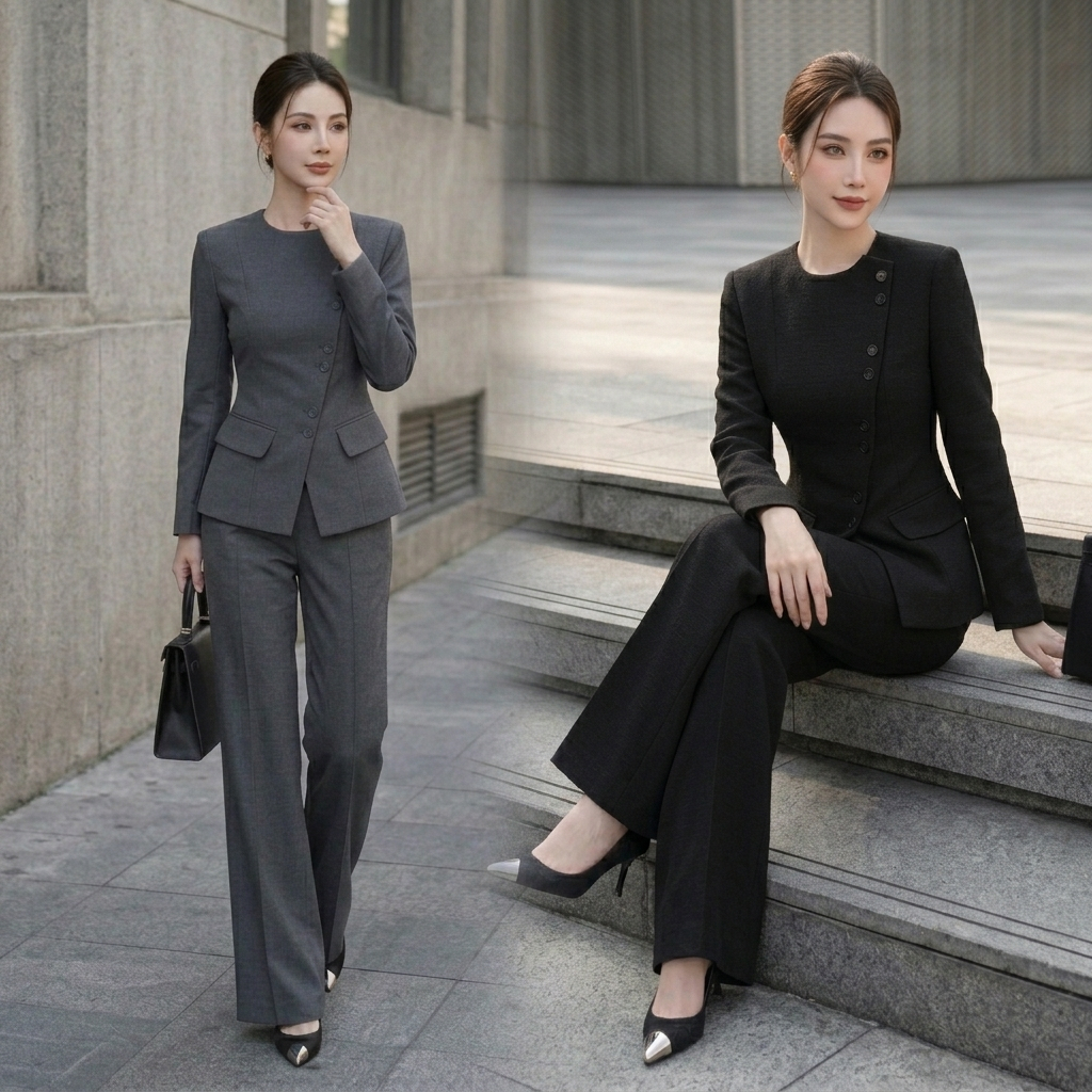 H808 เซ็ตสูททำงานผู้หญิง เรียบหรู สไตล์ CEO