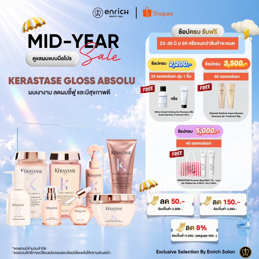 KERASTASE GLOSS ABSOLU นวัตกรรมใหม่ล่าสุด เคเรสตาส แชมพูและออยล์บำรุงผม เติมความชุ่มชื้น เคลือบผมเงา