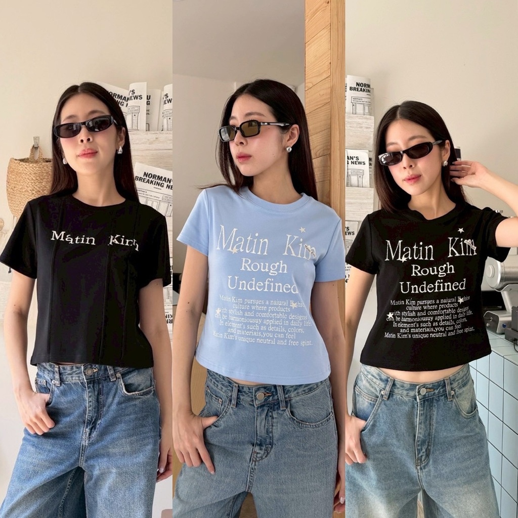 crop🤍baby tee  เสื้อยืดคอกลมแขนสั้นทรงครอป สกรีน ผ้ายืดหยุ่น ทรงสวย ใส่สบาย