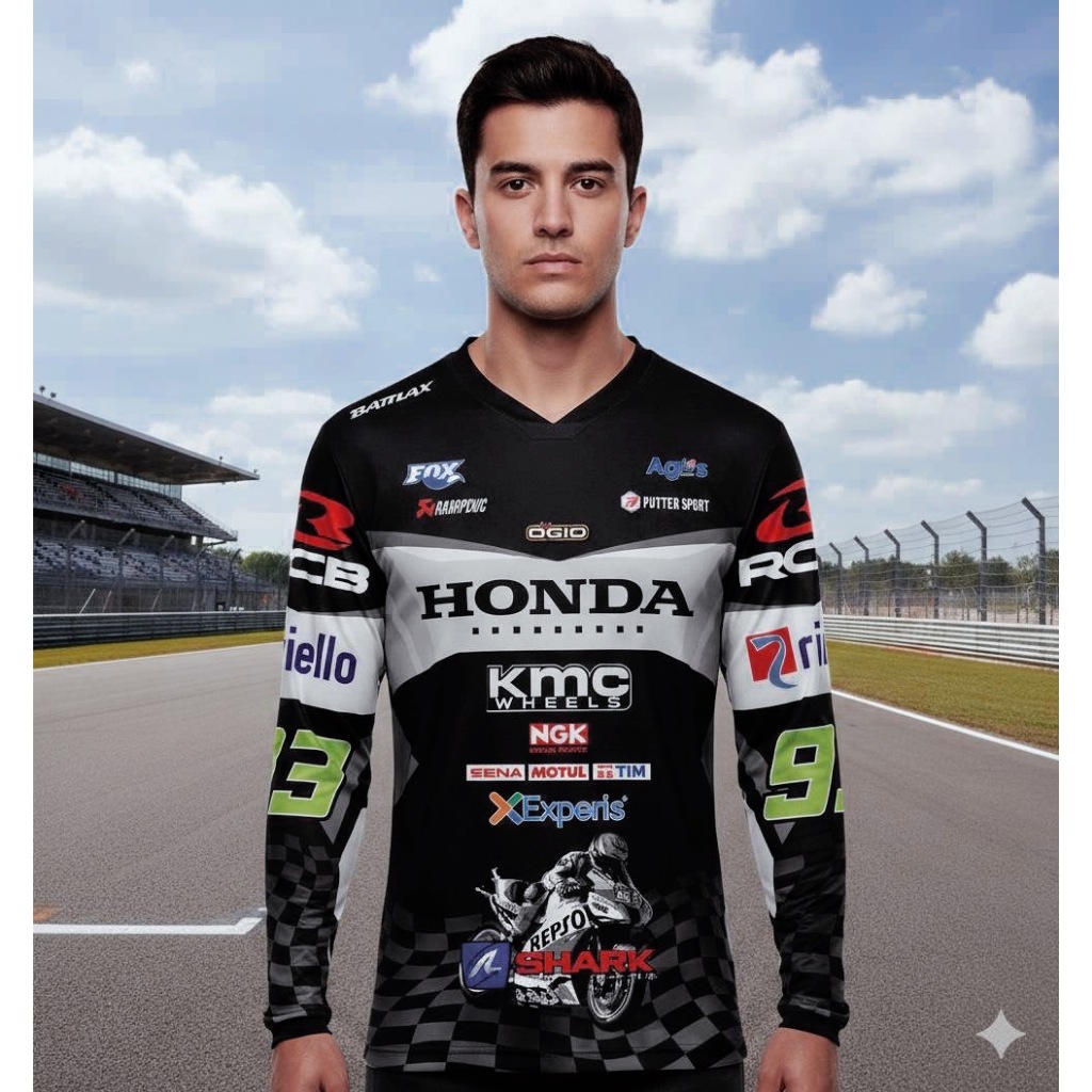 เสื้อกีฬาพิมพ์ลาย L45-Honda KMC 93 เสื้อกีฬาแขนยาว รูปที่ 6