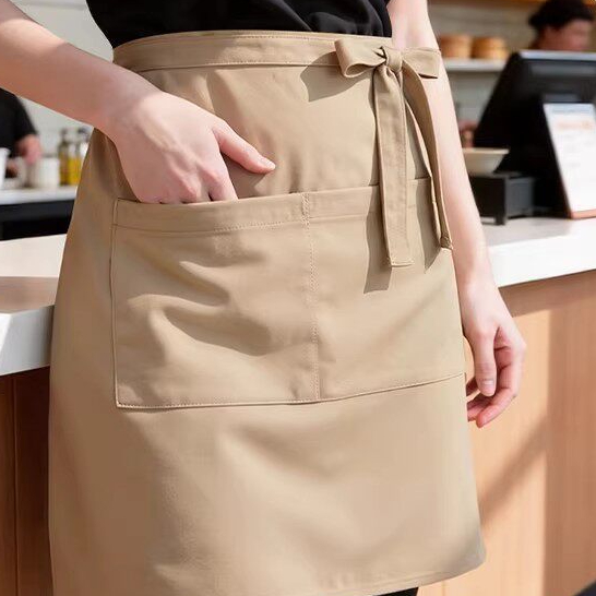 ผ้ากันเปื้อนสั้น กันนำ้ เกรดพรีเมี่ยม สไตล์โมเดิร์น ผ้าฝ้ายผสมโพลีเอสเตอร์ สำหรับร้านอาหาร พร้อมจัดส่งทันทีจากกรุงเทพ