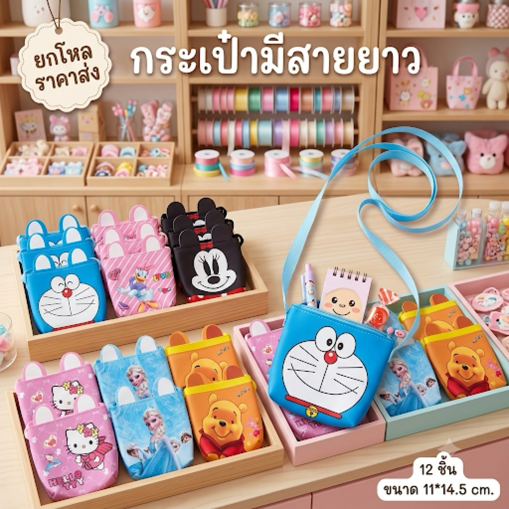 🌷ยกโหล🌷กระเป๋าขนาด 14.5*12 cm.