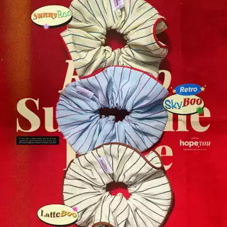 (ยางมัดผม : โฮปยู) Retro Sunshine Hope | Hair-tie-roundy [hopeyou].ยางมัดสไตล์เรโทร ยางรัดผมสครัชชี่ ยางมัดผมน่ารัก