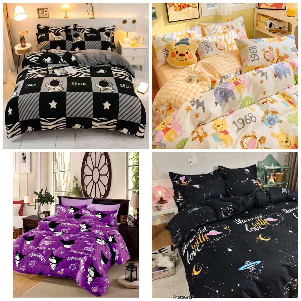ผ้าปูที่นอนครบเซ็ต 6 ชิ้น พร้อมผ้านวม มีขนาด 3.5/5/6ฟุต