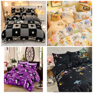 ผ้าปูที่นอนครบเซ็ต 6 ชิ้น พร้อมผ้านวม มีขนาด 3.5/5/6ฟุต