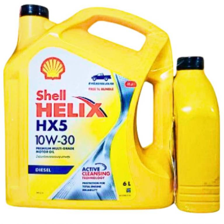 SHELL Helix HX5 ดีเซล 10W-30 ขนาด 6+1 ลิตร .น้ำมันเครื่องดีเซล กึ่งสังเคราะห์