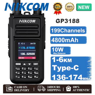 4G Walkies Talkie วิทยุ สื่อสาร NIKCOM GP3188 136.00-174.00 4800mAh 4G Poc 1-5KM เครื่องมือสื่อสารทีมงาน