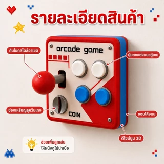 ฝาครอบสวิตช์ไฟ 86 มม. ลายอาเขตย้อนยุค จอยสติ๊ก 3D แต่งห้องเด็ก มุมเกม ติดตั้งง่าย