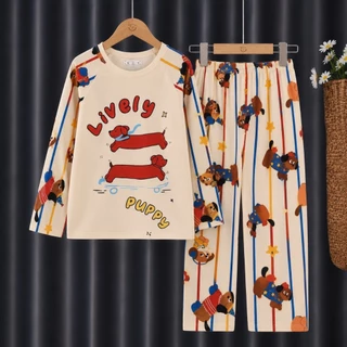 ชุดนอนเด็กแขนยาวพิมพ์ลายน่ารัก SIZE110CM-150CM นื้อผ้านุ่มใส่สบาย PP101-PP110 ใหม่