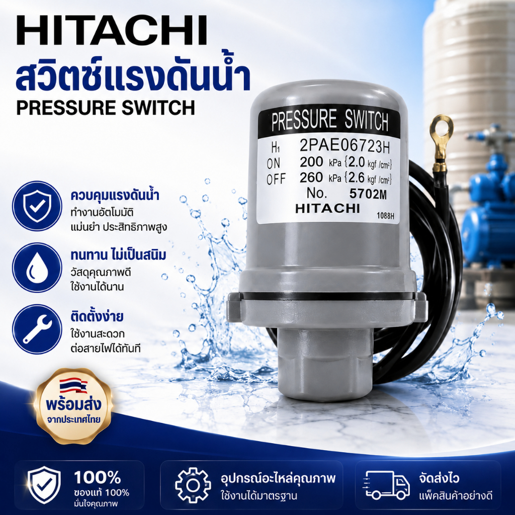 【🔥ราคาลดพิเศษ🔥】pressure​ switch​ Hitachi /​ สวิตช์​แรงดัน​ปั้มนำ้ฮิตาชิ​ ของแท้​ ตรงรุ่น​ 100% เพรสเชอร์สวิทซ์แรงดั