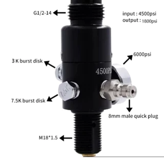 Regulator QUPB เร็คกูเรเตอร์ Output1800psi อุปกรณ์ตู้พรรณไม้น้ำ อุปกรณ์ออกซิเจนตู้ปลา CO2