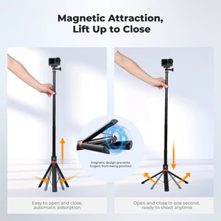 K&F CONCEPT ไม้เซลฟี่ 1.42m tripod Auto-Open&Close for GoPro/Insta360 X5 Ace Pro/DJI OSMO Action