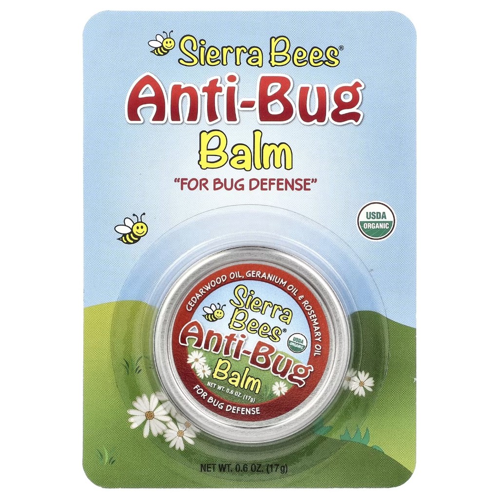 ของแท้✔️ บาล์ม ป้องกันแมลง Sierra Bees, Anti-Bug Balm, Cedarwood, Geranium & Rosemary Oil, 0.6 oz (1
