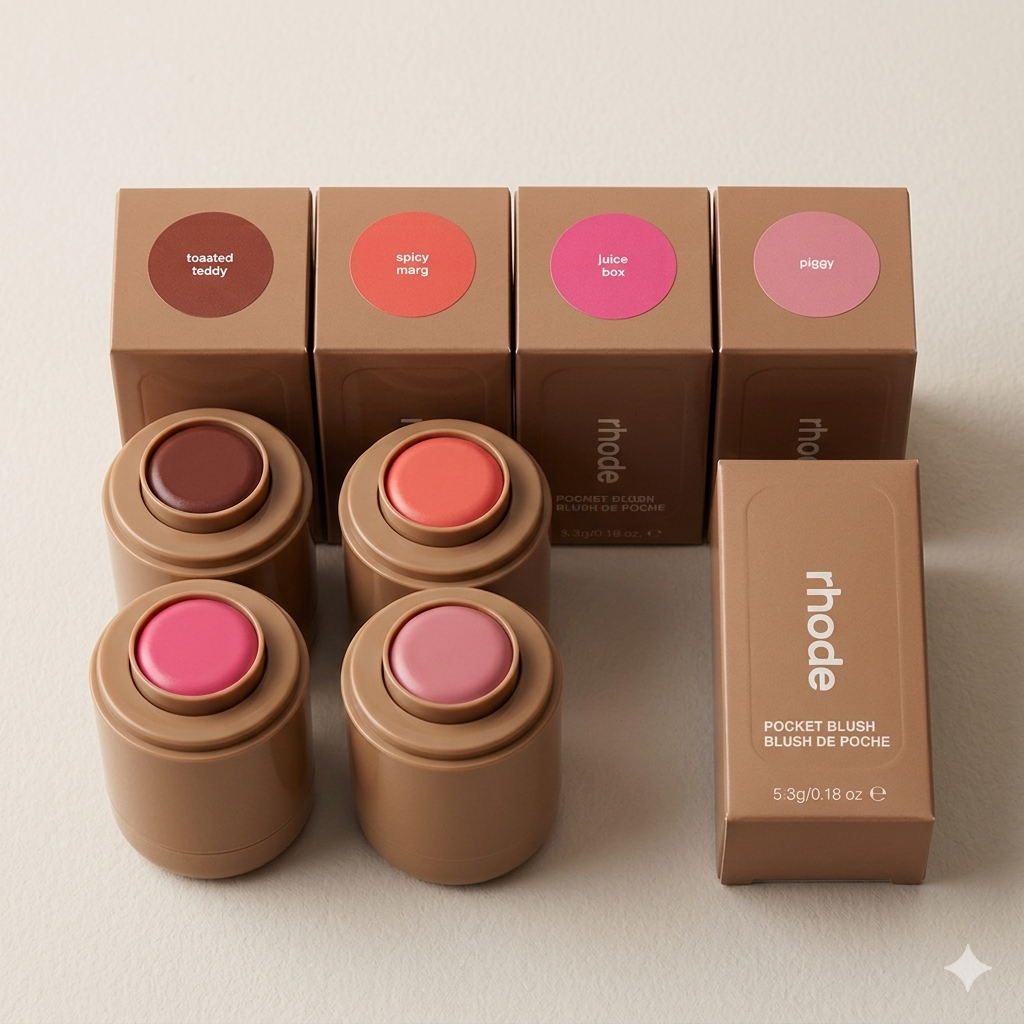 Rhode Pocket Blush 5.3g ครีมบลัชตลับจิ๋ว แก้มโกลว์สวยดูฉ่ำเป็นธรรมชาติ 100% Authentic