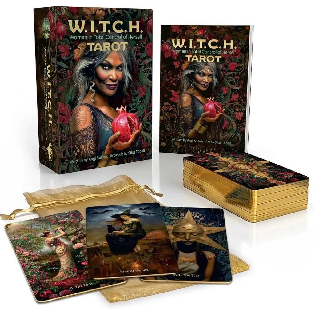 W.I.T.C.H Woman In Total Control of Herself Tarot ไพ่ยิปซีแท้ธีมแม่มดขอบทองหรูหรา ไพ่ยิปซี ไพ่ทาโรต์ Tarot Deck