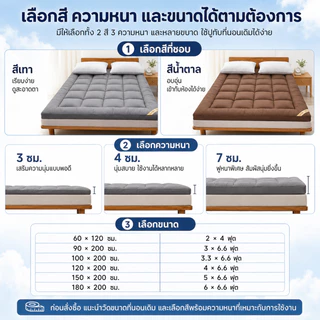 ท็อปเปอร์ Topper ใยขนห่านเทียม นุ่มฟู 3/3.3/4/5/6ฟุต สำหรับหอพัก พร้อมส่ง