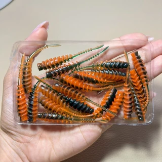 เหยื่อยางทรงกาแลน ยาว6cm มี10ชิ้น เหยื่อปลอมตกปลากะพง GL4