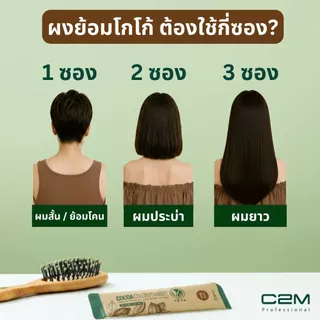 C2M [ซีทูเอ็ม] ยาย้อมปิดผมขาววีแกน โกโก้ ชนิดผง สีดำ (3ซอง) / COCOA HAIR COLOR POWDER BLACK