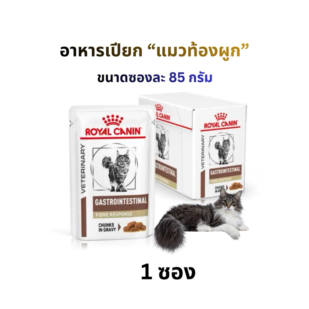 (หมดอายุ: 17/10/2027) royal canin อาหารแมวชนิดเปียก ท้องผูก fibre 85 g. (1 ซอง)