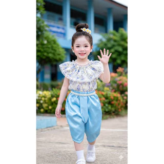 ชุดไทย🌸 คอระบายลูกไม้ลูกสาว น่ารักสุดๆ