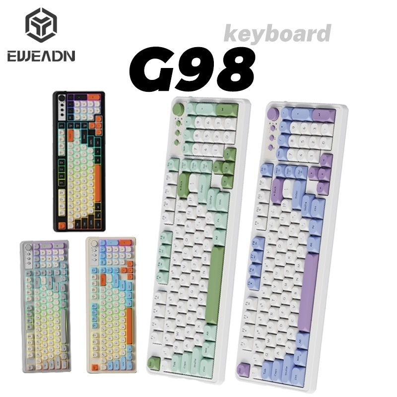 EWEADN G98 Gaming Keyboard 98-Keys RGB Backlit Wired Silent Membrane คีย์บอร์ดเล่นเกม PC Mac
