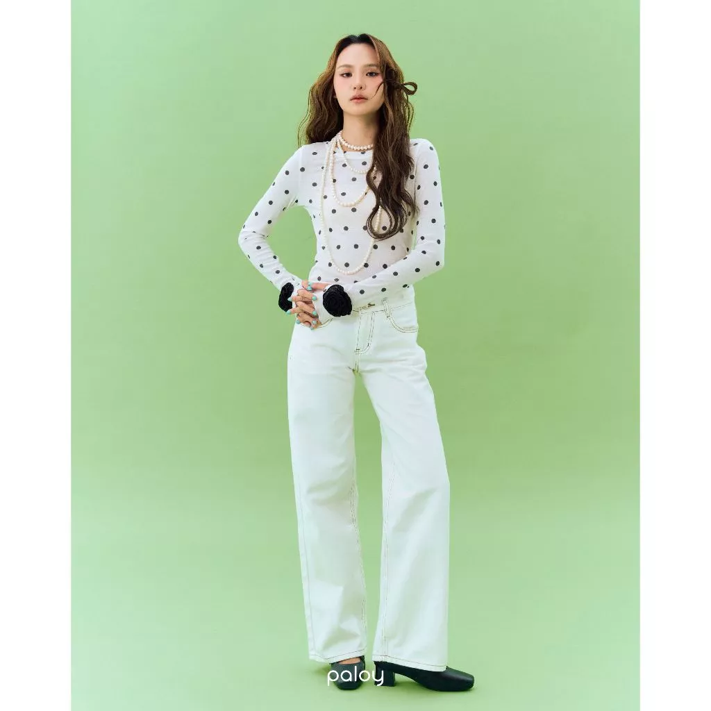 [Best Seller] Paloy - PL2360 Camellia Top เสื้อดอกคามิเลีย เสื้อแขนยาว ทรงเข้ารูป ปลายแขนแต่งดอกคามิเลีย thumbnail 7