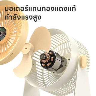 Maybuck พัดลมไร้สาย ปรับได้ 5สปีด พัดลมพกพาแบตเตอรี่ลิเธียมความจุขนาดใหญ่พร้อมไฟหายใจ LED (ตะขอฟรี)