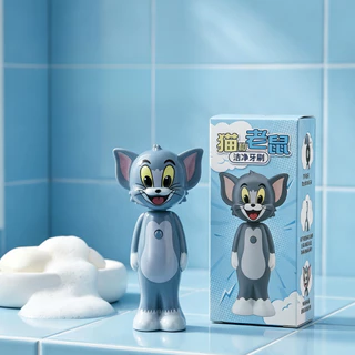 แปรงสีฟันเด็กแบบเก็บได้ ลายการ์ตูนสัตว์สุดน่ารัก | ขนนุ่มพิเศษ พกพาสะดวก พร้อมฝาครอบ สำหรับเด็ก