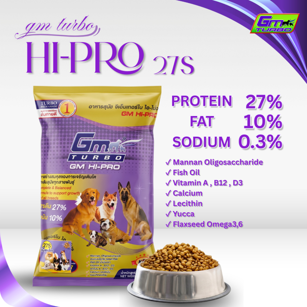อาหารสุนัข Hi-Pro Plus (27S เม็ดเล็ก) ขนาด 1 กิโล