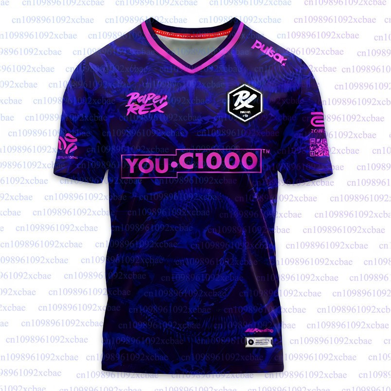 ✨การพิมพ์ 3 มิติ✨ ใหม่ 2026 Paper Rex DinoGlitch Jersey Uniform Club แฟชั่น Tees
