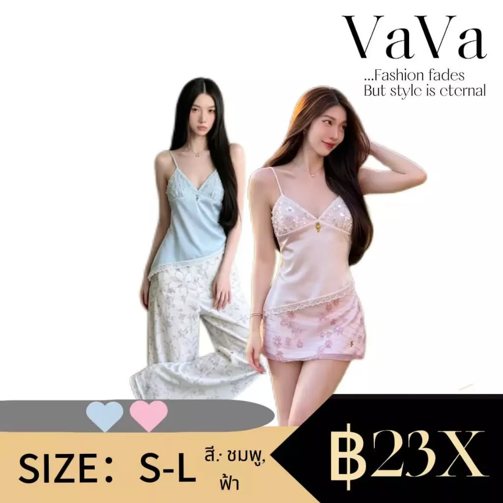 VaVa【ในสต็อก】เสื้อสายเดี่ยวผ้าซาตินปักเลื่อมทรงไม่สมมาตร สไตล์ยุโรปและอเมริกาสุดเซ็กซี่