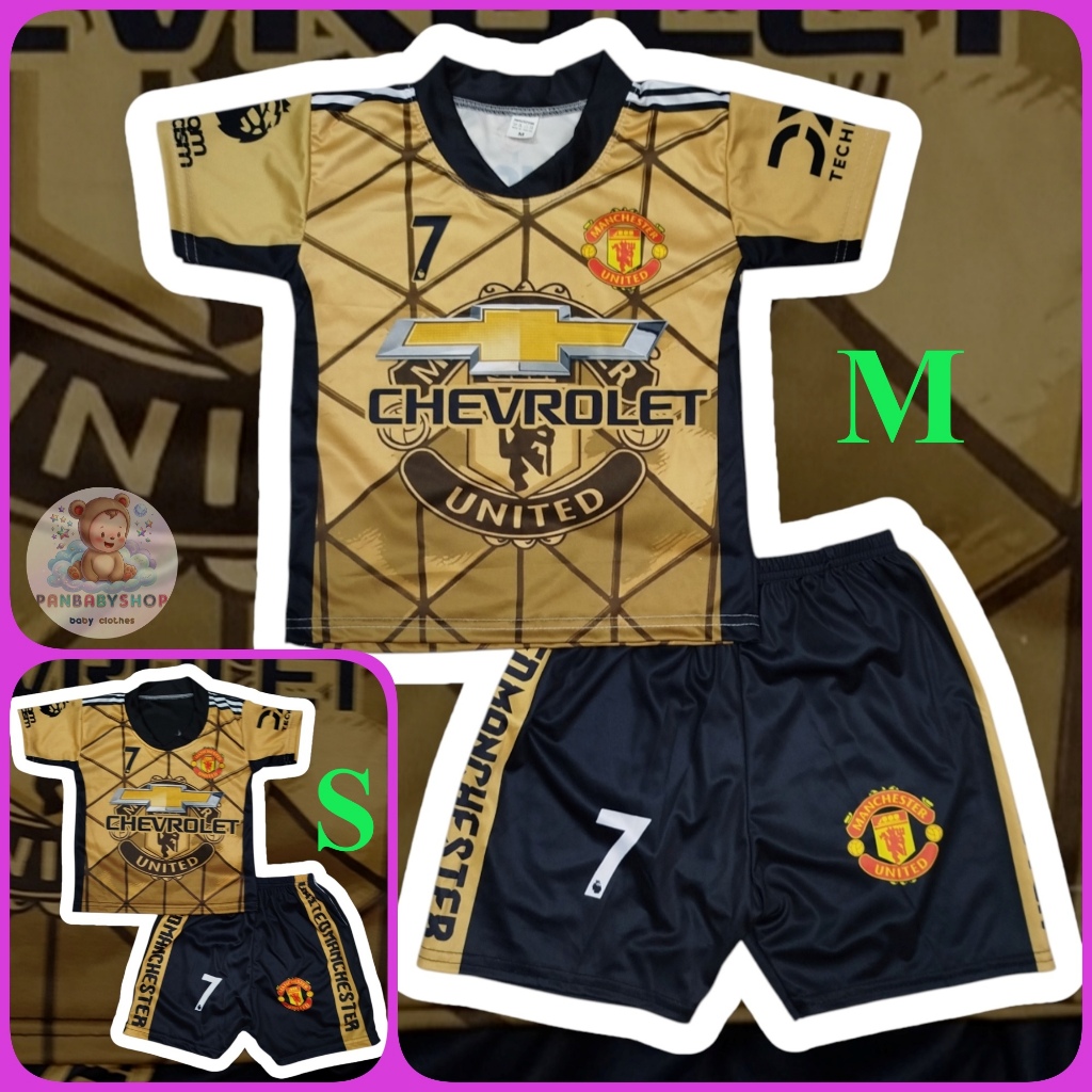 ชุดเซทเด็ก ผ้ามันไมโครไฟเบอร์ ไซส์ S ,M ,L  ชุดกีฬาเด็ก พิมพ์ลายทีมสโมสร
