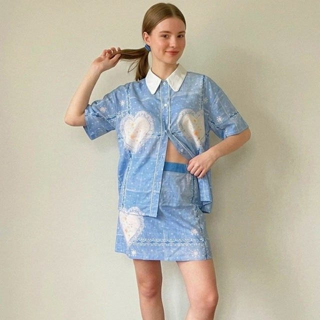 🧵🌼Bloom in Blue (กดแยกชิ้น) 🧵🌼 ชุดพิมพ์ลายเดนิม