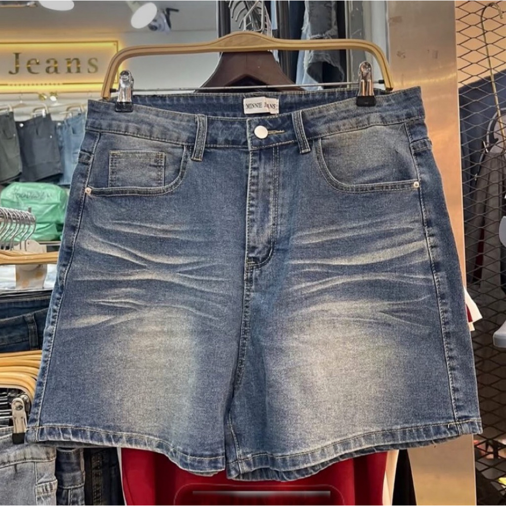 Minnie Jeans 💗🧤🍎🥣🎀  กางเกงยีนส์ ขาสั้นสุดฮิต งานปัก เนื้อผ้าดีผ้ายืด  เหมาะกับสาวอวบมาก