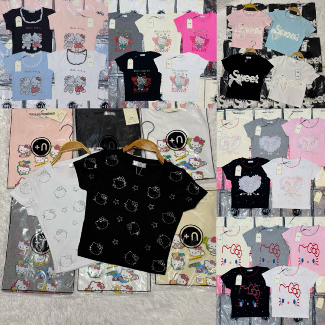 เสื้อครอปรีดเพชรป้ายU อก30“-36”ยาว17 ป้ายU+ สำหรับสาวๆตัวเล็ก