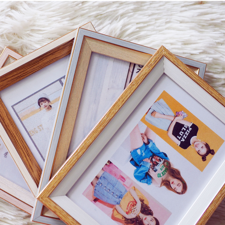 กรอบรูปสไตล์เกาหลี มีกระจก ตกแต่งบ้าน ขนาดเล็ก **เฉพาะกรอบ ไม่รวมรูป**