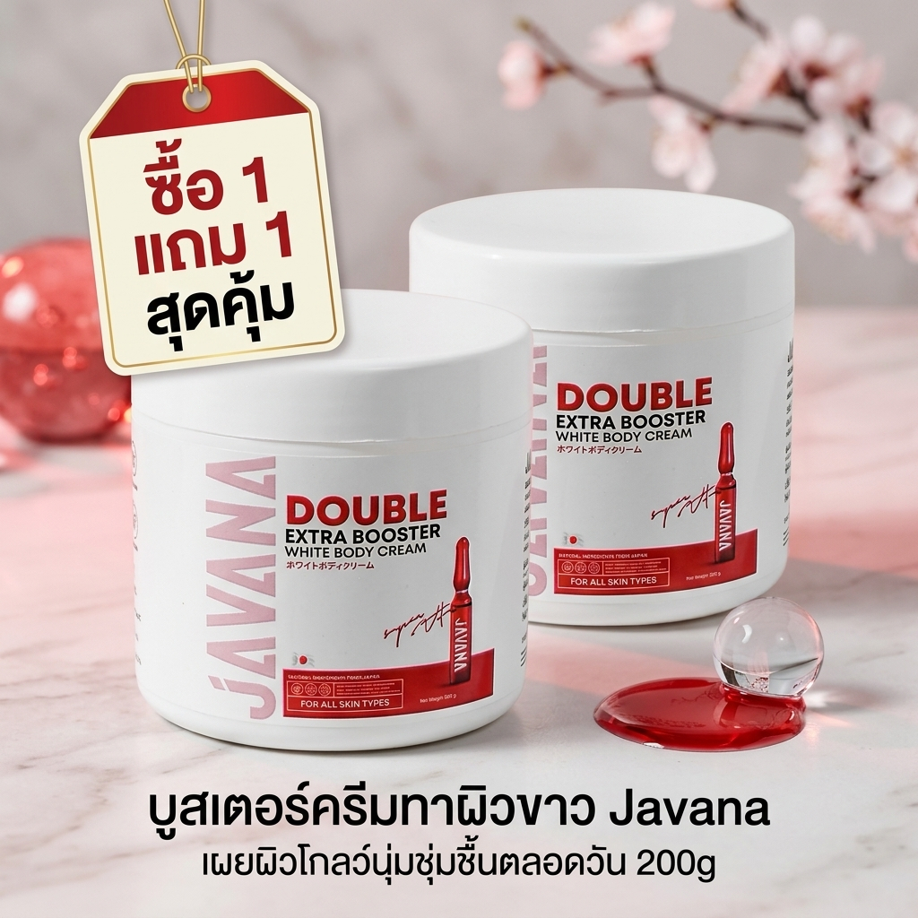 JAVANA ครีมบำรุงผิวกาย 200g ซื้อ1แถม1 ลดจุดด่างดำ รอยสิว เนื้อซึมไว